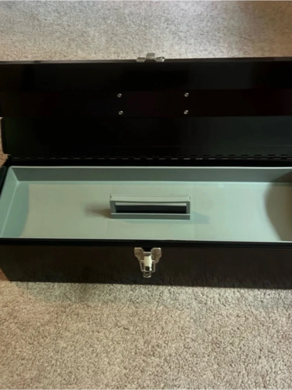 Black Metal Storage Tool Case - Portable Organizer